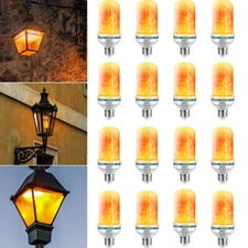 16 PCS LED Flame Effect Fire Light Bulbs E26 Simulated Nature Flicker Lamp Decor