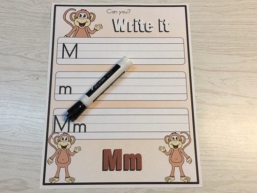 Monkey Mm Dry erase Mat - Laminated Activity Cards