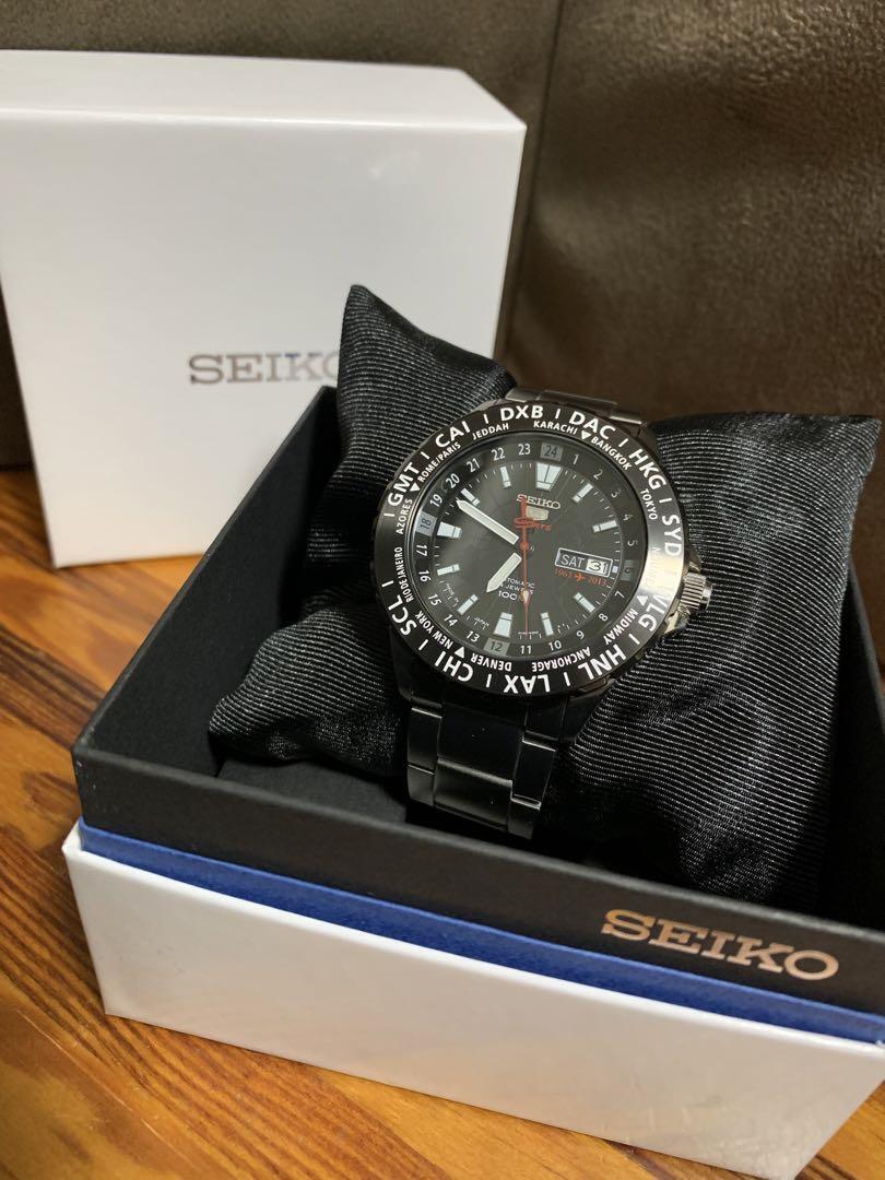 Seiko 5 Sports 4R36-02M0 50th Anniversary GMT Day Date Box Automatic Mens