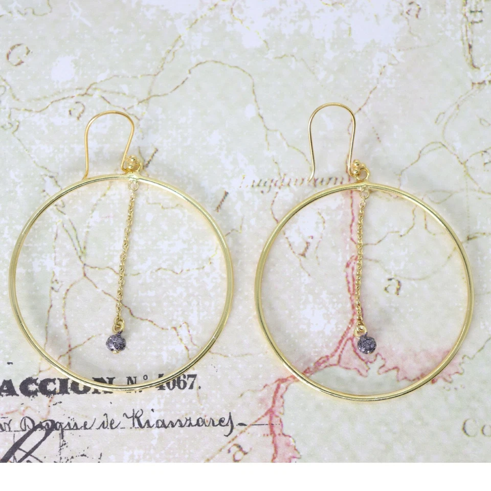 Pendientes hechos a mano de plata de ley 925 con diamantes pavé natural artículo de regalo joyería Foto 2 de 3