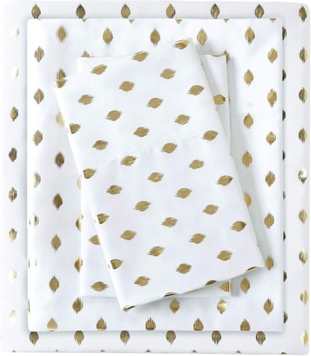 QUEEN Intelligent Design Super Soft Metallic Dot Printed Deep Pocket Sheet Set - Picture 2 of 3