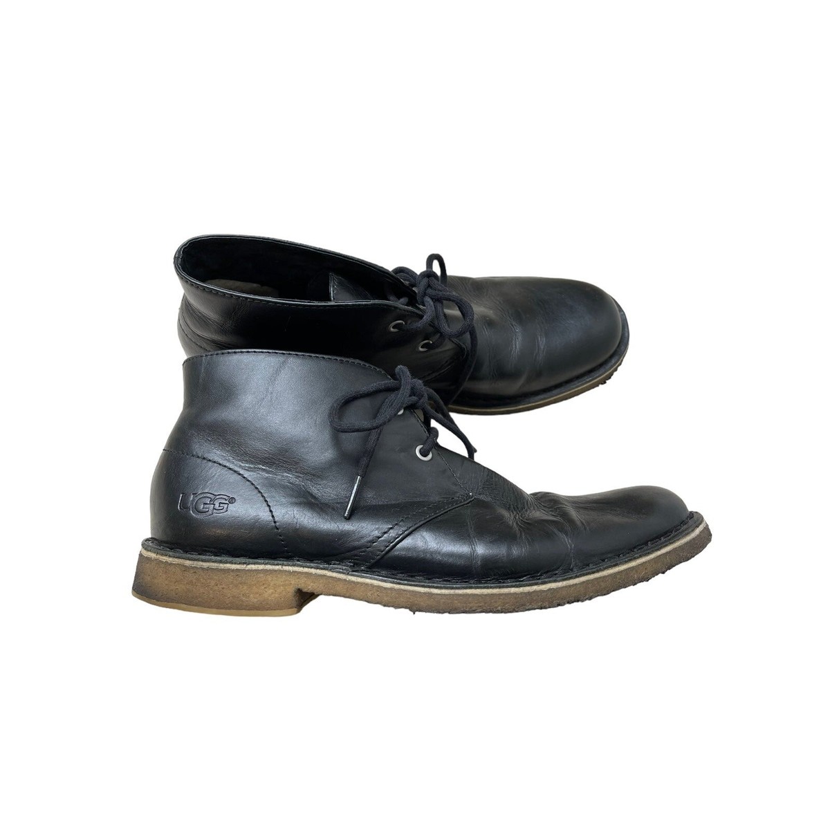 UGG Australia Leighton Chukka Desert Leather Boots Black  display picture 1