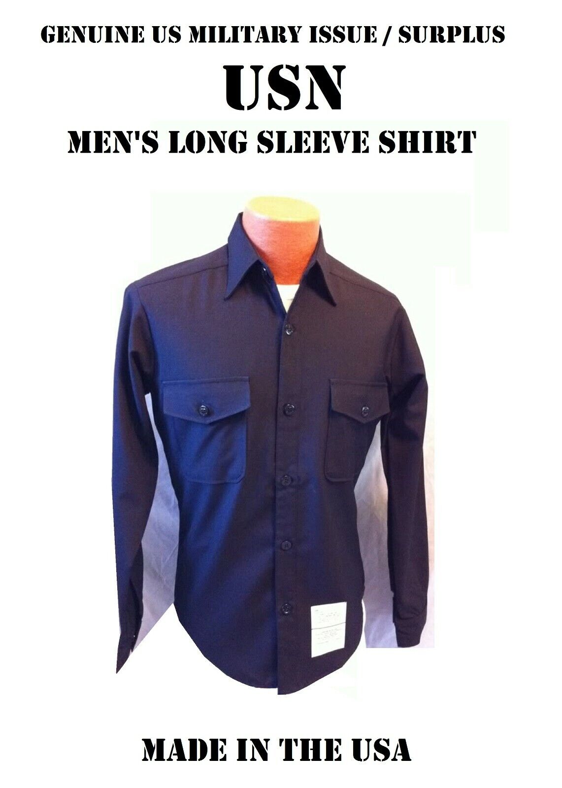 template navy blue long sleeve shirt