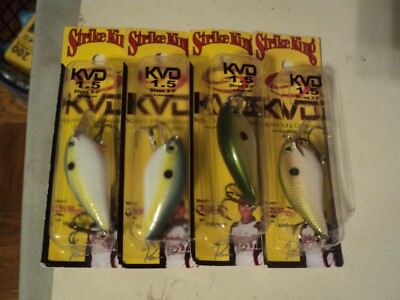 4 - STRIKE KING KVD CRANKBAITS ALL 1.5  NIP 