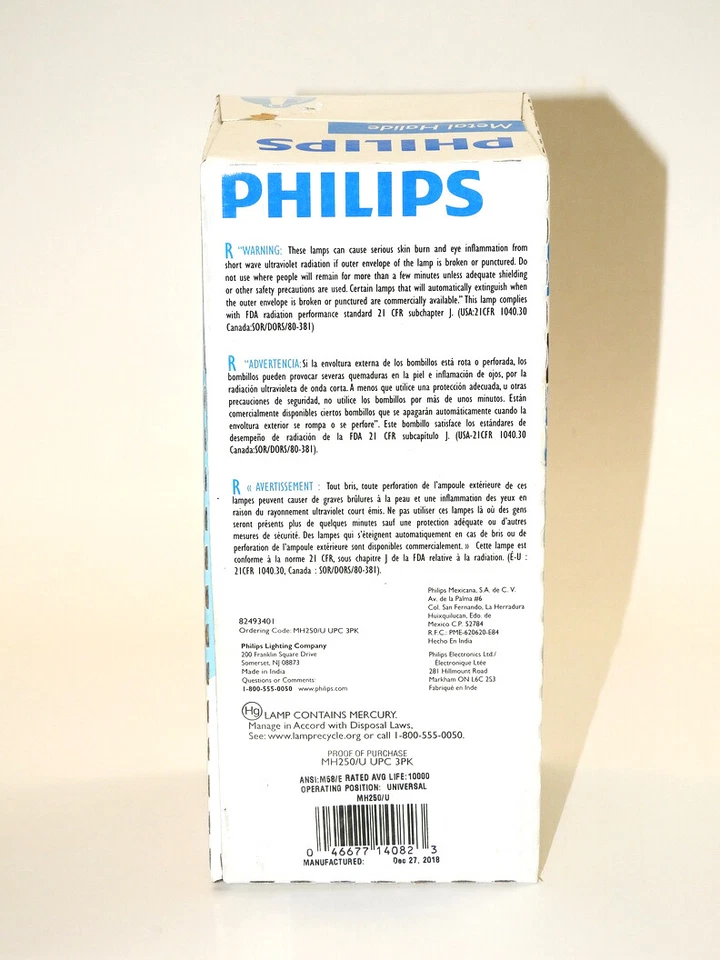 Philips 250W Clear ED28 Metal Halide Bulb - Image 3 of 4