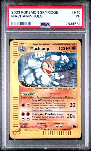 PSA 1 2003 Skyridge Machamp Holo Foil H15/H32 WOTC E-Reader Series Pokemon