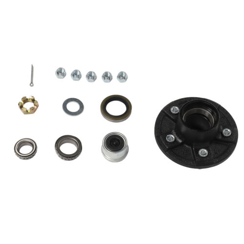 ▾ Trailer Hub Kit For 3500 Lb Axle 5 Bolt On 4.5in For 84 1‑3/8in-1‑1/16in Cargo - Foto 1 di 12