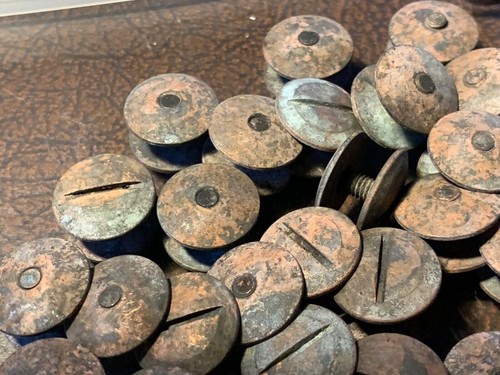WW2 British Army Brodie / Turtle Mk1/2/3/4 Helmet Brass Dome Screw & Nut Set - Picture 8 of 12
