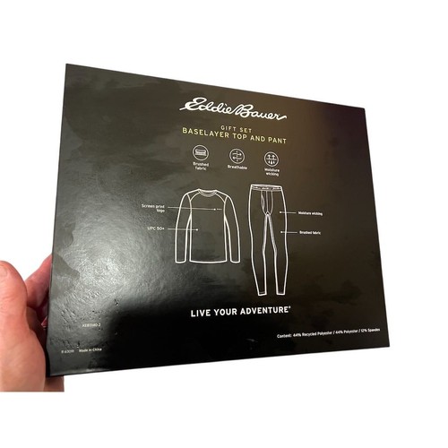 Eddie Bauer Herren Long Johns Base Layer Set Schwarz S Atmungsaktiv Cabincore Outdoor - Bild 5 von 5