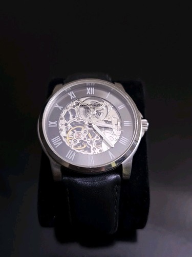 Kenneth Cole Near-Vintage, Automatic, Skeleton Dial, Leather Band Watch