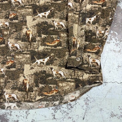 Vintage Woolrich Shirt Mens L Chamois Button Up Dog Fowl Hunting AOP Outdoors - Picture 4 of 9