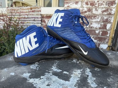 Nike Zoom Code Elite 3/4 Shark Football Detach Cleat Blue Black 603369-004 Sz 16