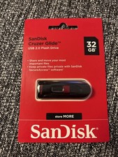 Sandisk Cruzer Glide. USB 2.0 FlSh Drive. 32 GB  SDCZ60-032G-AW46 New. Sealed