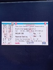 Ticket : 2004/5 23/10/0094 Championship Rotherham United v Sunderland .. Exc