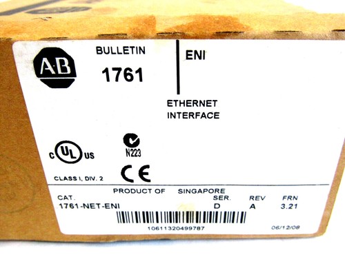 AB 1761-NET-ENI MicroLogix and SLC Communication Adaptor NEW US Free Tax - Picture 3 of 6