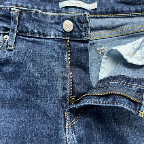 Jeans Levis 711 talla 32 W32 L30 para mujer ajustados tiro bajo azul denim - Imagen 3 de 12