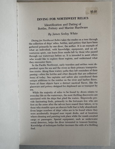 DIVING FOR NORTHWEST RELICS by James Seeley White - First Edition PB NEW - Picture 4 of 11
