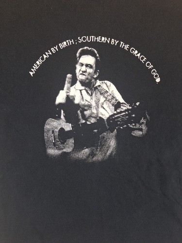 Vintage Fuct Johnny Cash Middle Finger Black T-Shirt Large Made In USA Cotton - Bild 2 von 8