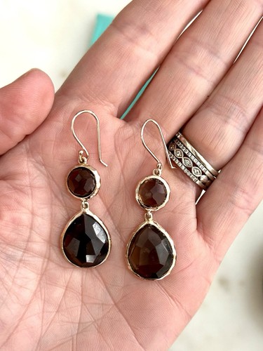 Ippolita Rock Candy 18K Rose Gold Smoky Quartz Teardrop Earrings - Picture 2 of 3