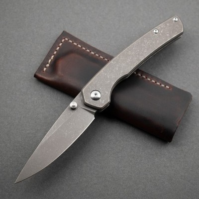 NEW! Monterey Bay Knives Kain, S90V, Titanium Handles w/ Leather Sheath