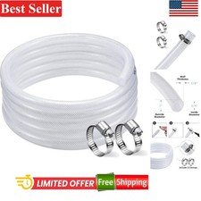 3/4 In ID Vinyl Tubing 50ft Heavy Duty Reinforced Clear Plastic Hose Compatib...