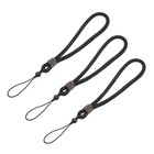 3 sztuki Czarna ręcznie tkana bransoletka na telefon komórkowy, krótka pleciona bransoletka,