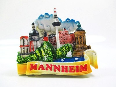 Mannheim Magnet Poly Souvenir Germany Wasserturm Fernmeldeturm Christuskirche