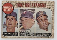 1968 Topps League Leaders Carl Yastrzemski Harmon Killebrew Frank Robinson lu5