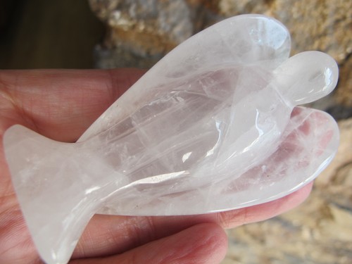 Cuarzo Ángel Cristal Tallado Natural Curación Pulido Guía Angélica Estatua - Imagen 23 de 24
