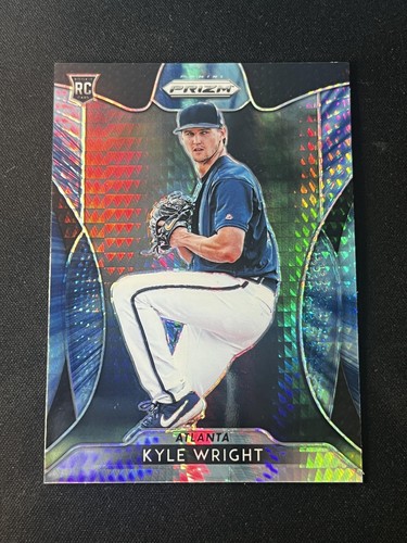 2019 Panini Prizm #50 Kyle Wright Hyper Prizm Blue Prizm - Picture 1 of 2