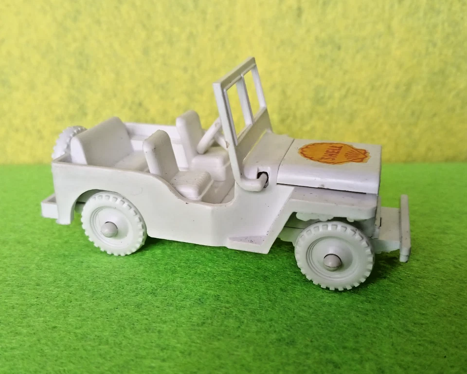 miniature jeep willys - jouet publicitaire shell - plastique au 1/38 - Photo 2/4