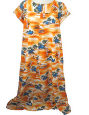Vintage Hukilau Hawaiian Floral Maxi Dress Size 20 Maxi Long Short Sleeve