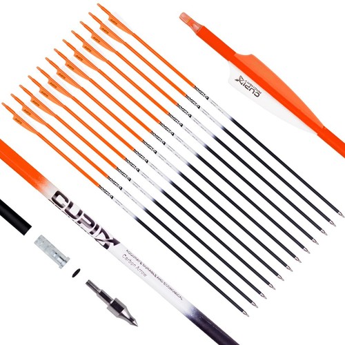 Carbon Arrow Archery 30inch Hunting Target Practice Arrows for Compound & Rec...
