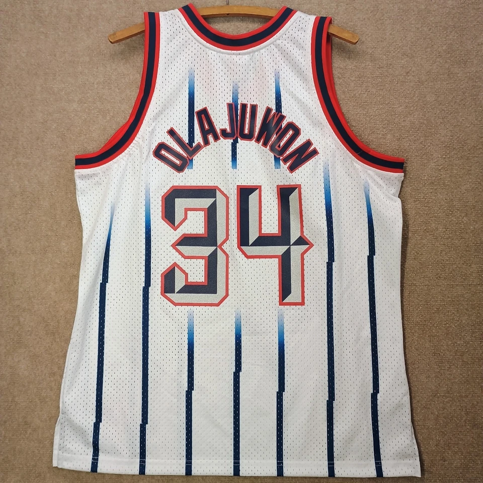 1996-97 Hakeem Olajuwon Houston Rockets Mitchell & Ness Swingman Jersey Size XL - Image 2 of 4