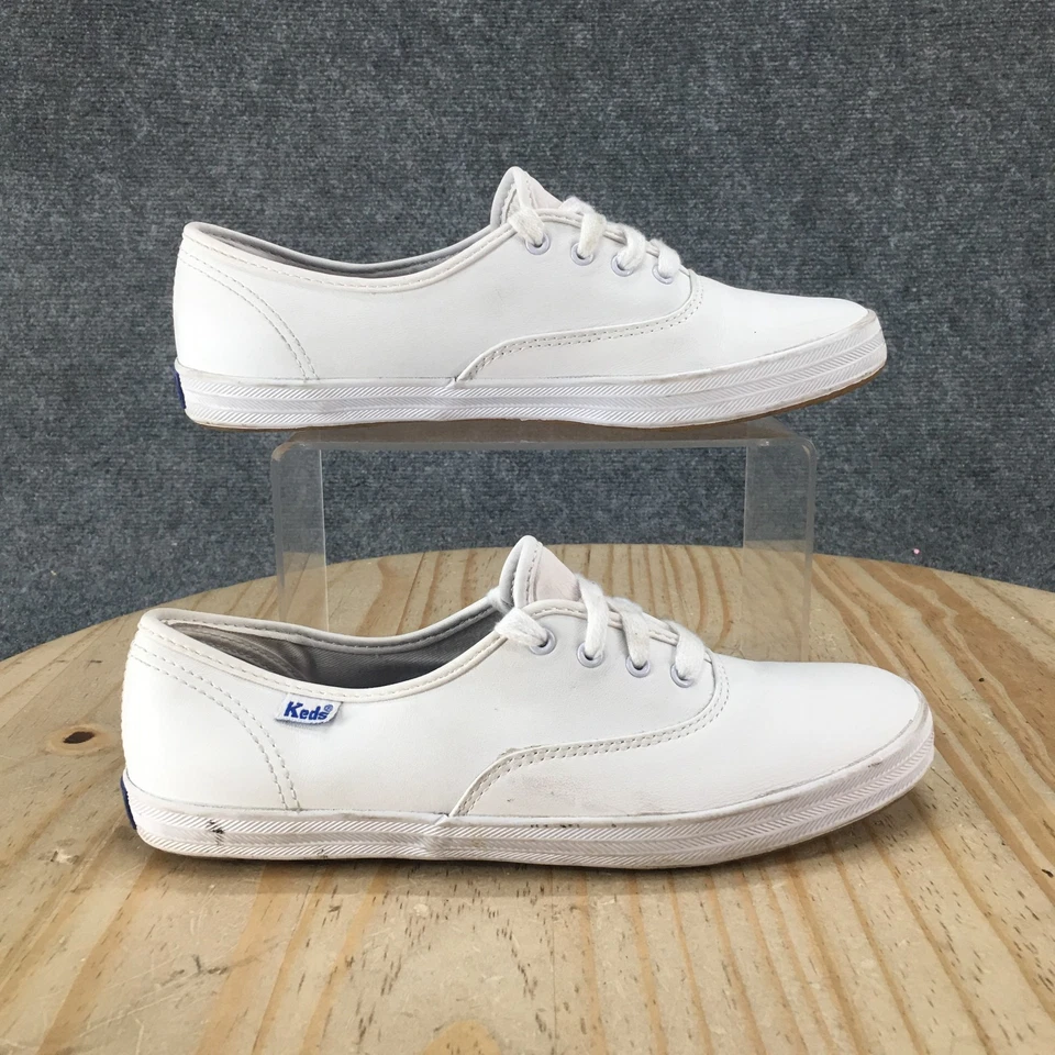 Keds Shoes Womens 7 Champion Casual Low Top Sneakers White Leather Lace Up - Image 2 of 4