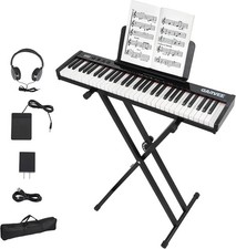 Electronic Keyboards Piano 61 Key, with Headphone, X-Stand, Bag, Holder