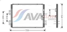 Condenser, Air Conditioning AVA COOLING TO5277 for Hiace IV Bus 2.7 1998-2005