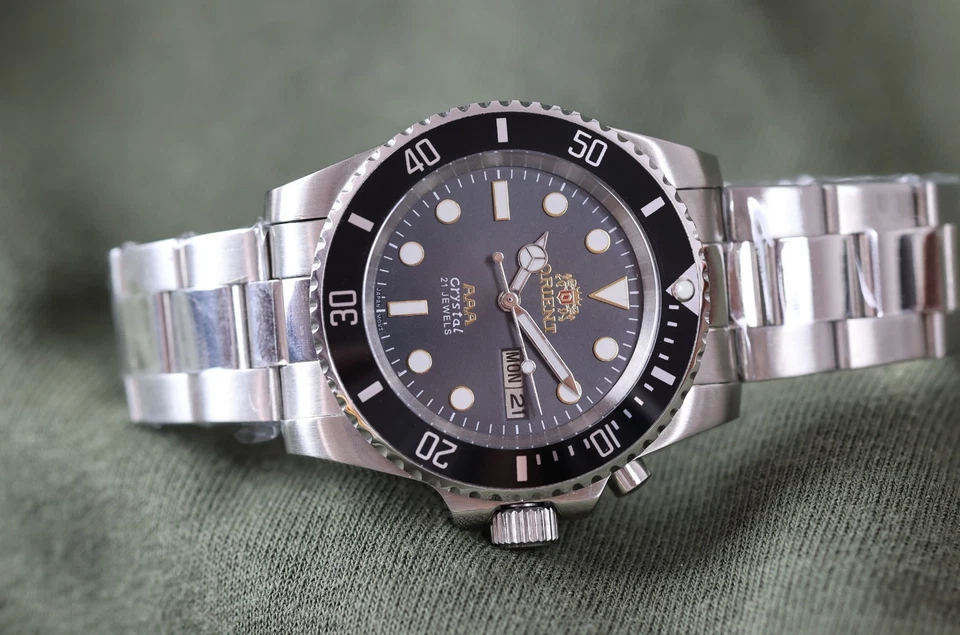 Japanese Watch Orient MAKO Automatic Men's Wristwatch Black Dial Serviced - Image 4 of 4