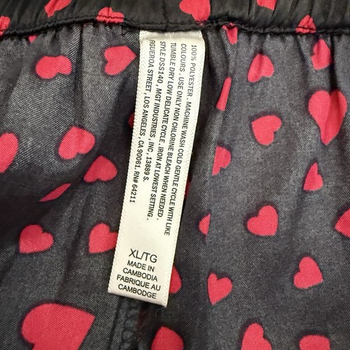 NWT In Bloom by Jonquil Pajama Set Black Red Hearts Lounge Sleep Shorts Shirt - Picture 14 of 14