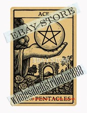 Ace Of Pentacles Tarot Card Tin Sign Vintage Style