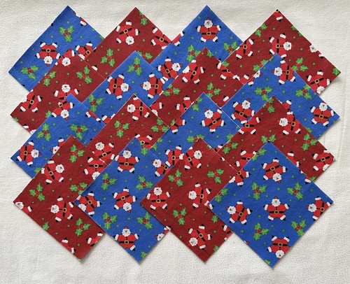 40 4” Christmas Santa Novelty Precut Fabric Quilt Squares Quilting Kit - Picture 1 of 11
