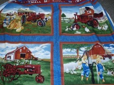 Farmall tractors farm animals barn pillow panels fabric