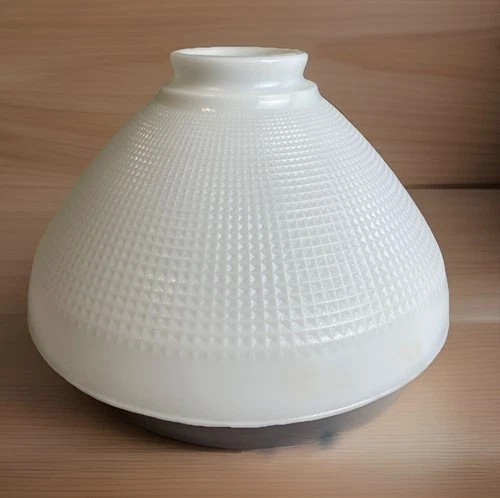 Vintage 10" Waffle Lamp Shade Milk Glass Table Pendant Torchiere Floor CORNING