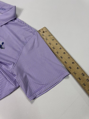 Polo deportivo B Draddy Union League Liberty Hill púrpura a rayas para hombre pequeño - Imagen 9 de 9