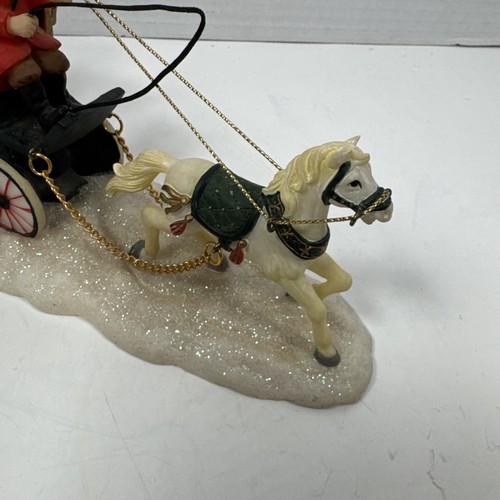 Holiday Time Horse & Carriage Christmas Decoration 8.5" Man Red Coat Woman New - Picture 2 of 9
