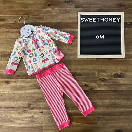 NWT SweetHoney Dreamer Pajama Set Holiday Cheer Christmas Pink Long Sleeve Pants