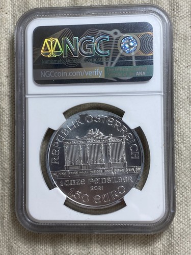 2021 SILVER AUSTRIA 1.5E VIENNA PHILHARMONIC 1 OZ COIN NGC MS 69 Seven K - Picture 2 of 8
