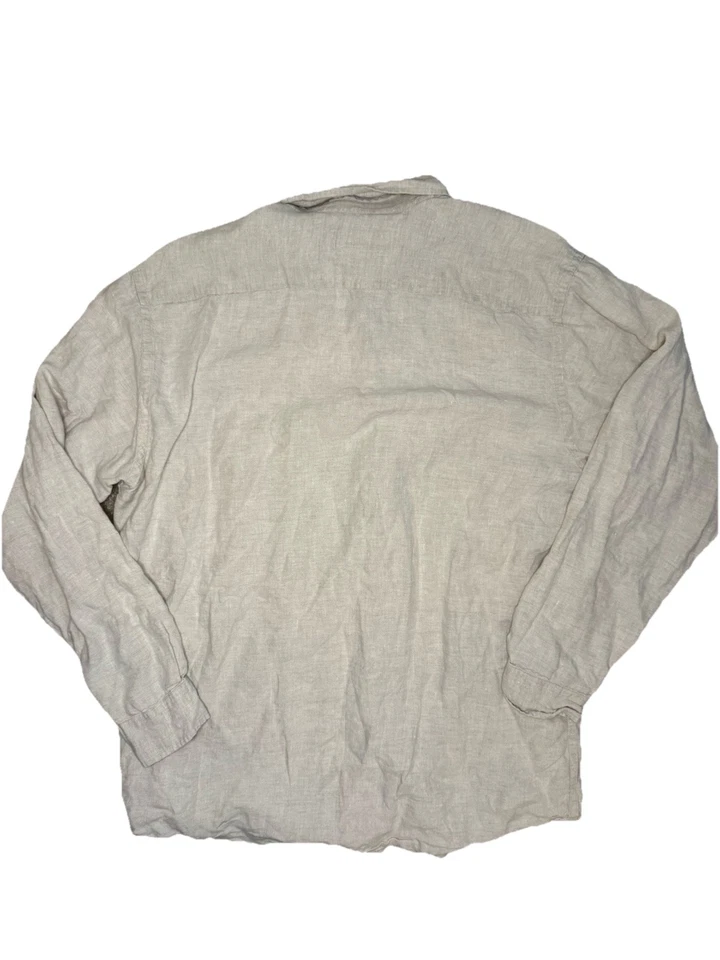 Baird McNutt Murano 100 % lino gris jaspeado manga larga abotonada para hombre talla XL Foto 2 de 4