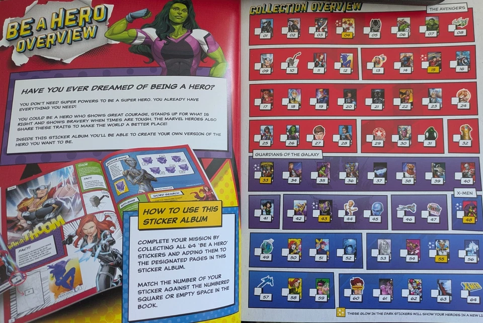 Loblaw Universe-Marvel Be a Hero Stickers Album Completed-Like New Condition - Image 2 of 4