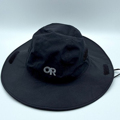 Outdoor Research Rain Hat Mens L Black Seattle Goretex Nylon Waterproof Boonie